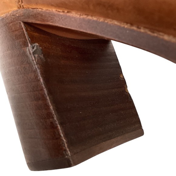 Patricia Nash Anna Block Heel Oxford Italian Leather Shoes Carmel Brown - Picture 12 of 16